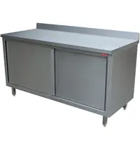 Diamond Werkbank | RVS | Schuifdeuren | Diepte 600 | Hoogte 880/1000 | Breedte 1000-1600 | Achteropstand