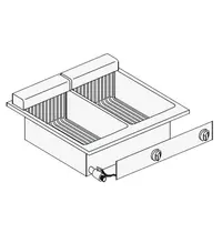 CombiSteel Inbouwfriteuse | Elektrisch | 10+10L | 14.5kW (400V) | Aftapkranen | 600x600x356(h)mm
