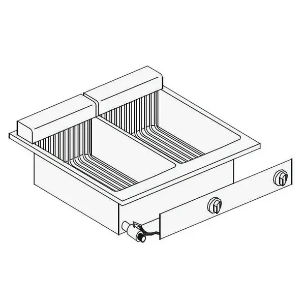 Inbouwfriteuse | Elektrisch | 10+10L | 14.5kW (400V) | Aftapkranen | 600x600x356(h)mm