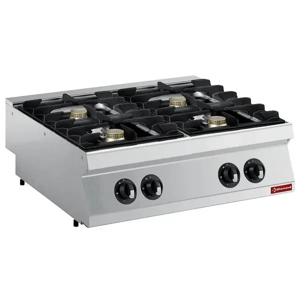 Fornuis | MAXIMA 700+ | Gas | 4 Branders (4x 5.5kW) | Waakvlam | Open Onderkast | 800x700x850/907(h)mm