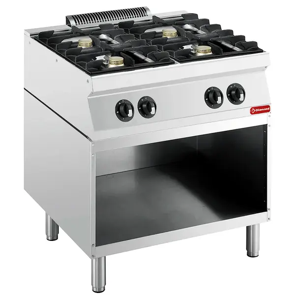 Fornuis | MAXIMA 700+ | Gas | 4 Branders (4x 5.5kW) | Waakvlam | Open Onderkast | 800x700x850/907(h)mm