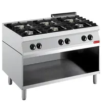 Diamond Fornuis | MAXIMA 700+ | Gas | 6 Branders (6x 5.5kW) | Waakvlam | Open Onderkast | 1200x700x850/907(h)mm