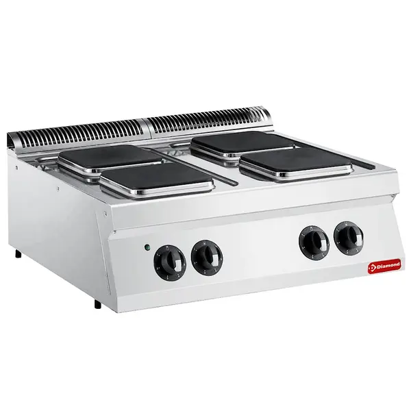 Fornuis | MAXIMA 700+ | Elektrisch | 4 Kookpunten (Ø230) | 10.4kW (400V) | 800x700x274/332(h)mm