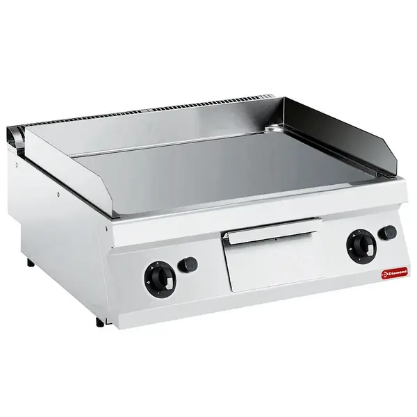 Bak-/Grillplaat | MAXIMA 700+ | Gas | Glad Oppervlak 730x540 (Staal) | 100°C/280°C | 14kW | Piëzo Ontsteking | 800x700x275/355(h)mm