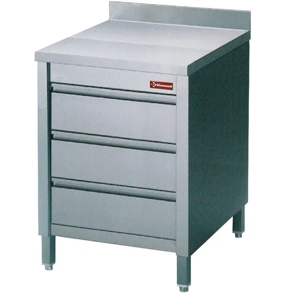 Werkbank | RVS | Laden | Achteropstand | 600x700x880/1000(h)mm