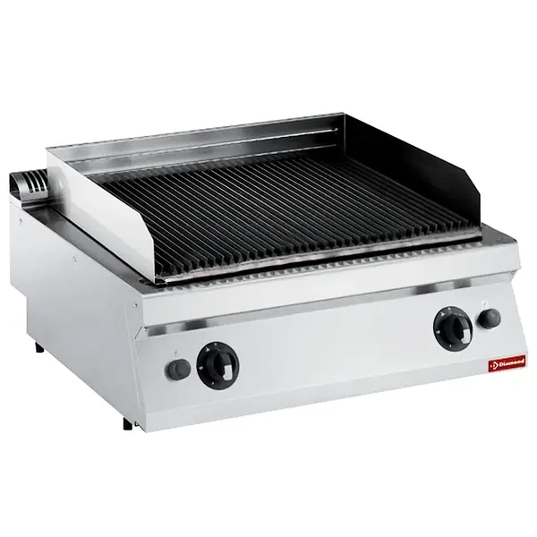 Lavasteengrill | MAXIMA 700+ | Gas | Oppervlak 730x540 (Gietijzer) | 14kW | Piëzo Ontsteking | 800x700x275/396(h)mm