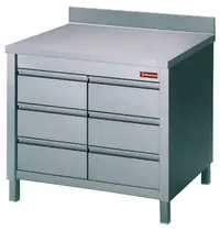 Diamond Werkbank | RVS | Laden | Achteropstand | 1000x700x880/1000(h)mm