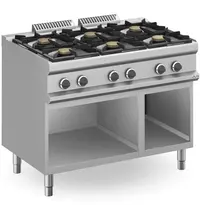 MBM Italy Fornuis | MAGISTRA PLUS 700 | Gas | 6 Branders (6x 7kW) | Waakvlam | Open Onderkast | 1100x714x850(h)mm