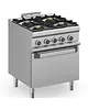 MBM Italy Fornuis + Oven | MAGISTRA PLUS 700 | Gas/Elektrisch | 4 Branders (4x 7kW) + 2/1 GN Oven (5.3kW-400V) | Waakvlam | 700x714x850(h)mm 