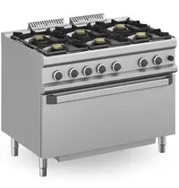 MBM Italy Fornuis + Maxi Oven | MAGISTRA PLUS 700 | Gas | 6 Branders (6x 5.5kW) + Oven (8kW) | Waakvlam/Piëzo | 1100x714x850(h)mm