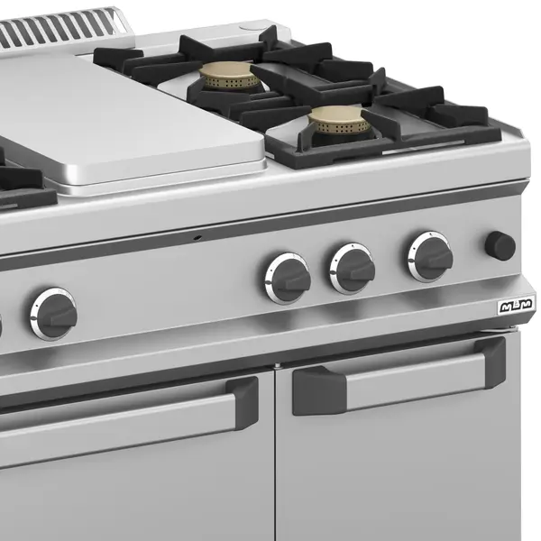 Fornuis/Doorkookplaat + Oven | MAGISTRA PLUS 700 | Gas | 4 Branders (4x 7kW) + Plaat (5.5kW) + 2/1 GN Oven (6kW) | Waakvlam/Piëzo | Neutraal Vak | 1100x714x850(h)mm