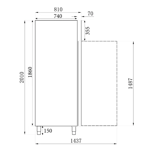 Vrieskast | STANDARD LINE | 1200L (2/1 GN) | RVS | -10°C/-20°C | Statisch + Ventilator | Wielen (Geremd) | 1340x810x2010(h)mm