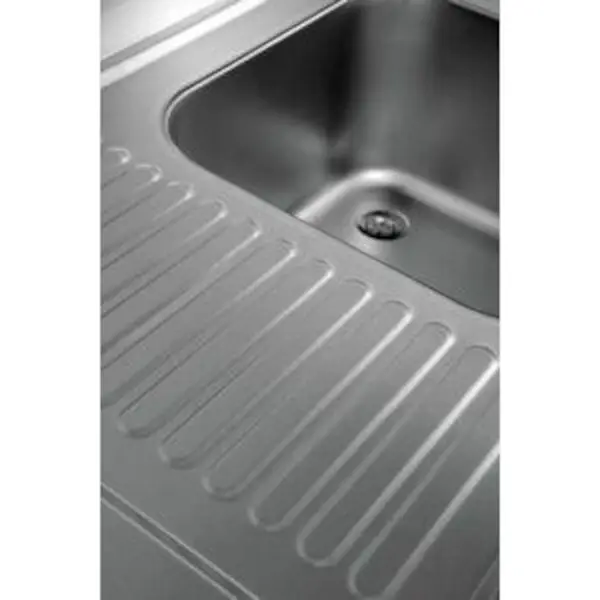 Spoeltafel | ECO | RVS | 1 Spoelbak (Rechts) + Afdruipvlak | Bodemschap | Achteropstand | Zelfmontage | 1200x600x850(h)mm