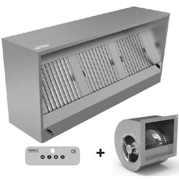 Afzuigkap | Doosmodel | Incl. Motor | 1500m³/u | Regelaar + Verlichting | 1600x950x520(h)mm