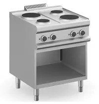 MBM Italy Fornuis | MAGISTRA PLUS 700 | Elektrisch | 4 Kookpunten (Ø145/200) | 8.2kW (400V) | Open Onderkast | 700x714x850(h)mm