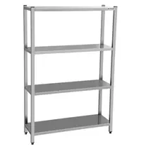 UNNINOX Voorraadrek | RVS | 4 Schappen | Diepte 500 | Hoogte 1800 | Breedte 800-2000 | Zelfmontage