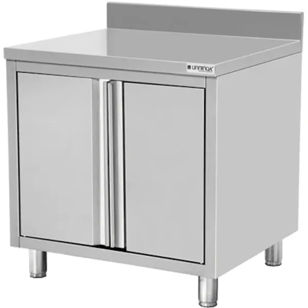 Werktafel | RVS | 2 Draaideuren | Achteropstand | 900x600x850(h)mm