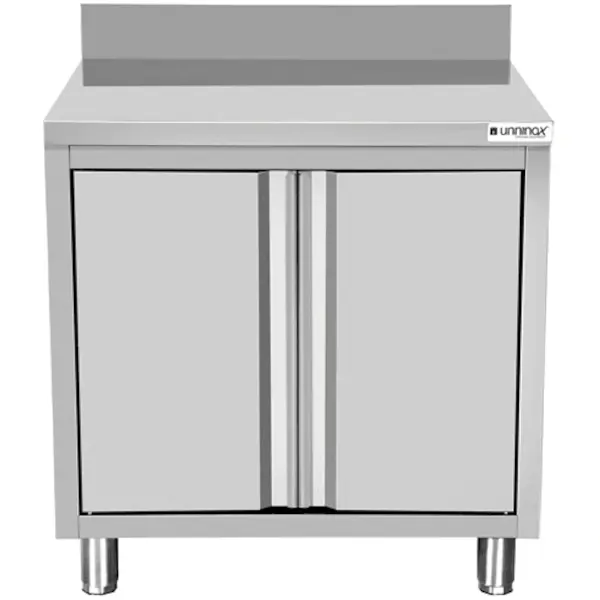 Werktafel | RVS | 2 Draaideuren | Achteropstand | 900x600x850(h)mm