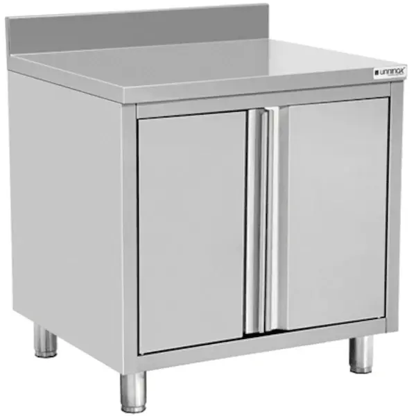Werktafel | RVS | 2 Draaideuren | Achteropstand | 900x600x850(h)mm