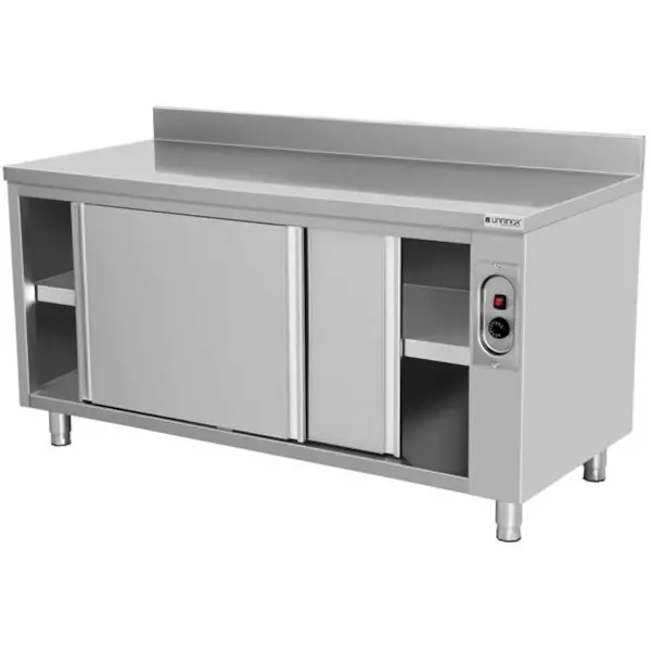 Warmhoudkast | RVS | 30°C/80°C | Geventileerd | Schuifdeuren | 230V | Diepte 600 | Hoogte 850 | Breedte 1000-2000 | Achteropstand