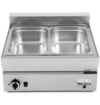 UNNI-COOKING Bain-Marie | 650 SERIE | Elektrisch | 2x 1/1 GN | 30°C/90°C | 2.4kW (230V) | Aftapkraan | 700x650x300(h)mm