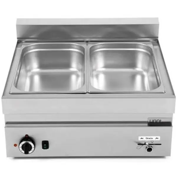 Bain-Marie | 650 SERIE | Elektrisch | 2x 1/1 GN | 30°C/90°C | 2.4kW (230V) | Aftapkraan | 700x650x300(h)mm