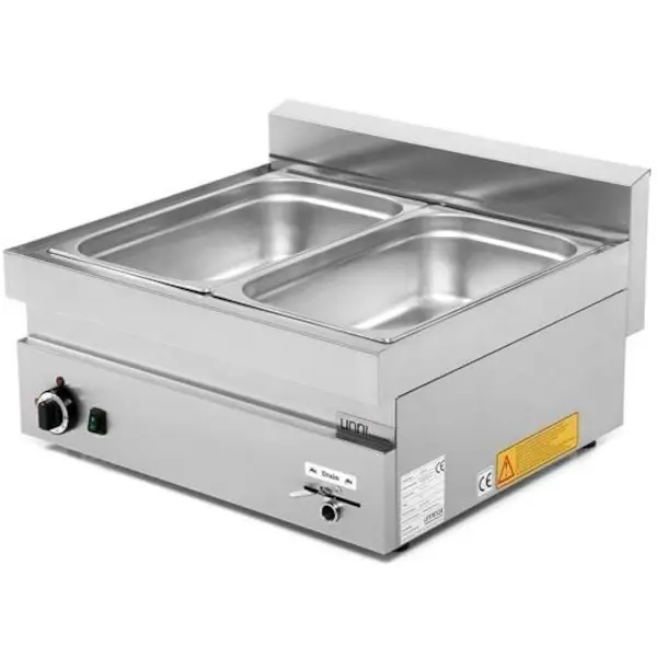 Bain-Marie | 650 SERIE | Elektrisch | 2x 1/1 GN | 30°C/90°C | 2.4kW (230V) | Aftapkraan | 700x650x300(h)mm