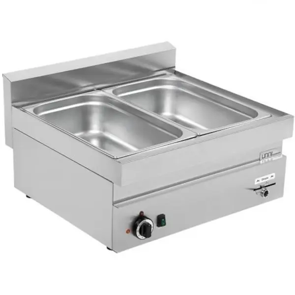 Bain-Marie | 650 SERIE | Elektrisch | 2x 1/1 GN | 30°C/90°C | 2.4kW (230V) | Aftapkraan | 700x650x300(h)mm