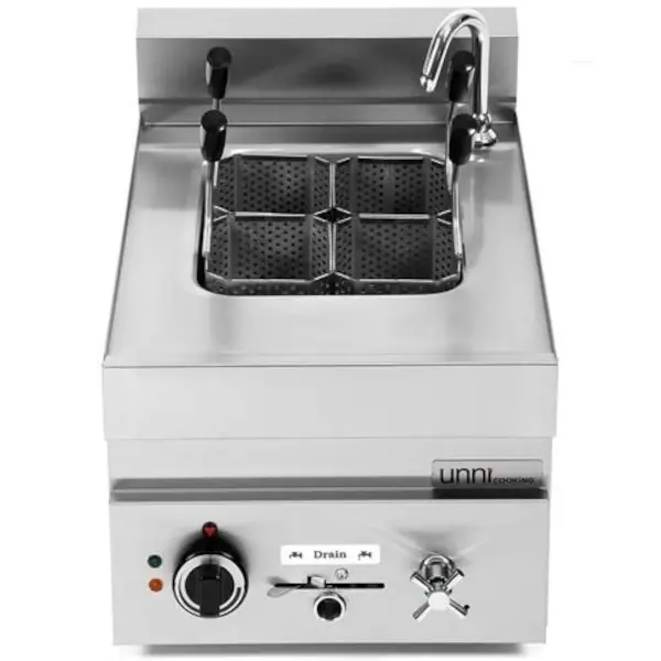 Pastakoker | 650 SERIE | Elektrisch | 12L | 30°C/110°C | 7kW (400V) | Aftapkraan | 400x650x300/540(h)mm