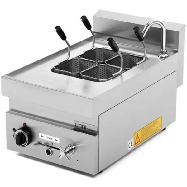 Pastakoker | 650 SERIE | Elektrisch | 12L | 30°C/110°C | 7kW (400V) | Aftapkraan | 400x650x300/540(h)mm