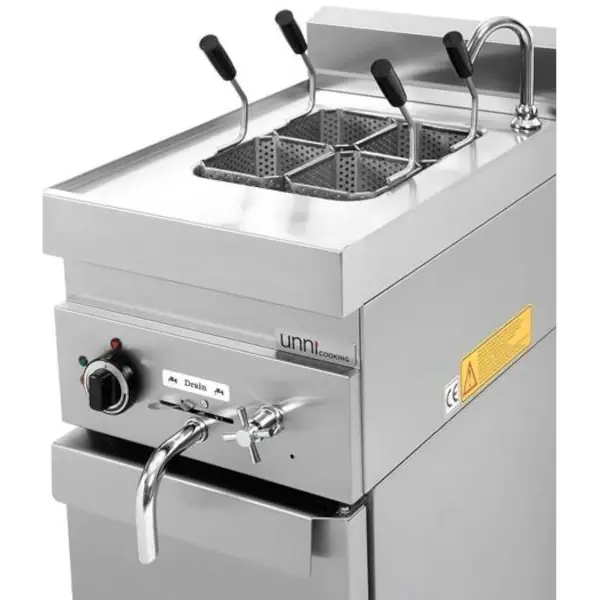 Pastakoker | 650 SERIE | Elektrisch | 12L | 30°C/110°C | 7kW (400V) | Aftapkraan | 400x650x300/540(h)mm