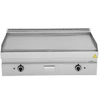 UNNI-COOKING Bak-/Grillplaat | 650 SERIE | Gas | Glad Oppervlak 1100x550 (RVS) | 80°C/300°C | 12kW | Piëzo Ontsteking | 1100x650x300/540(h)mm