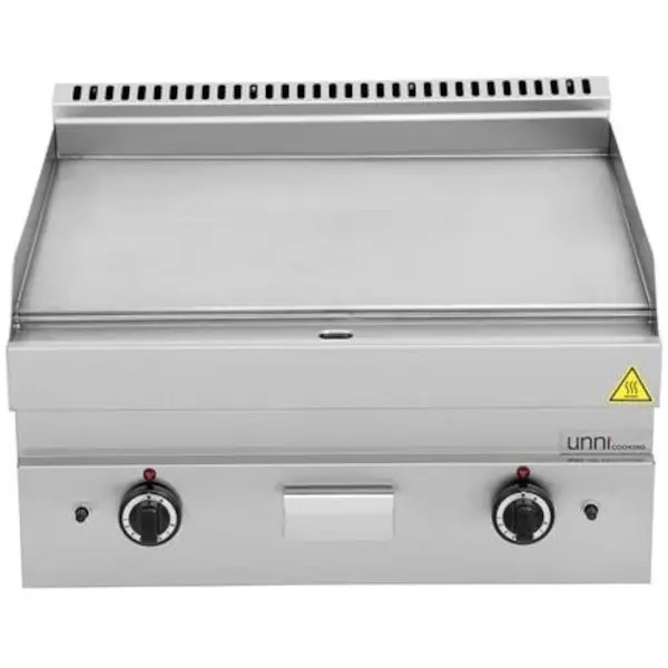 Bak-/Grillplaat | 650 SERIE | Gas | Glad Oppervlak 700x550 (RVS) | 80°C/300°C | 11.5kW | Piëzo Ontsteking | 1100x650x300/540(h)mm