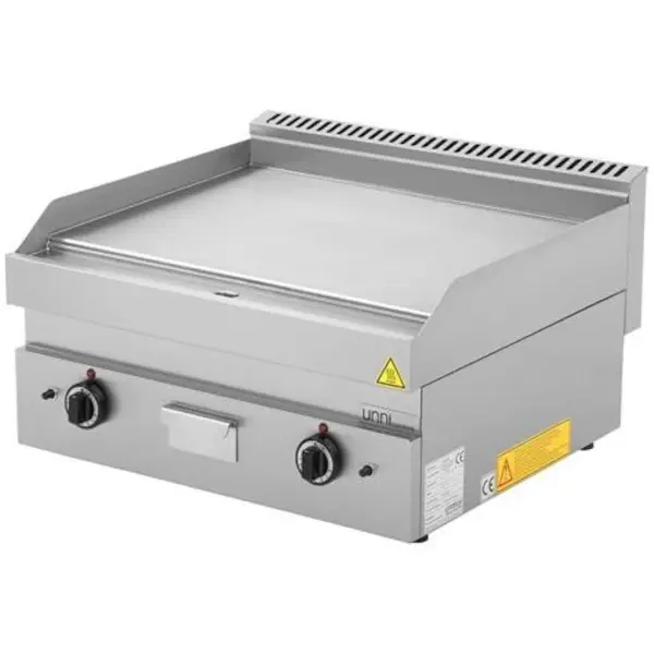 Bak-/Grillplaat | 650 SERIE | Gas | Glad Oppervlak 700x550 (RVS) | 80°C/300°C | 11.5kW | Piëzo Ontsteking | 1100x650x300/540(h)mm