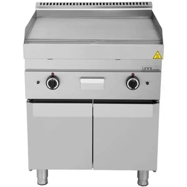 Bak-/Grillplaat | 650 SERIE | Gas | Glad Oppervlak 700x550 (RVS) | 80°C/300°C | 11.5kW | Piëzo Ontsteking | 1100x650x300/540(h)mm