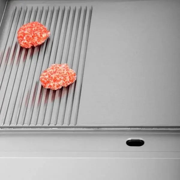 Bak-/Grillplaat | 650 SERIE | Gas | Glad/Gegroefd Oppervlak 700x550 (RVS) | 80°C/300°C | 11.5kW | Piëzo Ontsteking | 700x650x300/540(h)mm