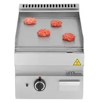 UNNI-COOKING Bak-/Grillplaat | 650 SERIE | Gas | Glad Oppervlak 400x550 (RVS) | 80°C/300°C | 5.7kW | Piëzo Ontsteking | 400x650x300/540(h)mm