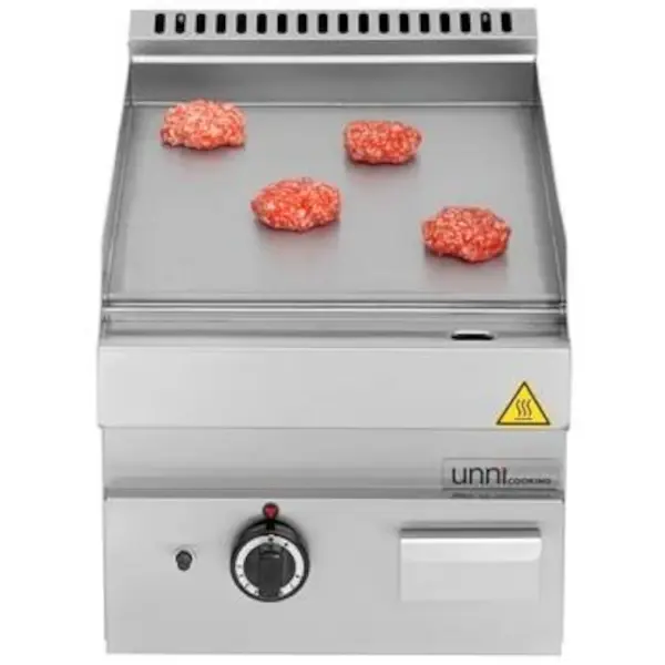 Bak-/Grillplaat | 650 SERIE | Gas | Glad Oppervlak 400x550 (RVS) | 80°C/300°C | 5.7kW | Piëzo Ontsteking | 400x650x300/540(h)mm