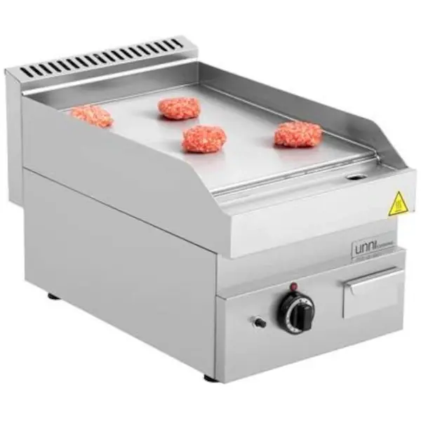 Bak-/Grillplaat | 650 SERIE | Gas | Glad Oppervlak 400x550 (RVS) | 80°C/300°C | 5.7kW | Piëzo Ontsteking | 400x650x300/540(h)mm