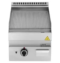 UNNI-COOKING Bak-/Grillplaat | 650 SERIE | Gas | Gegroefd Oppervlak 400x550 (RVS) | 80°C/300°C | 5.7kW | Piëzo Ontsteking | 400x650x300/540(h)mm