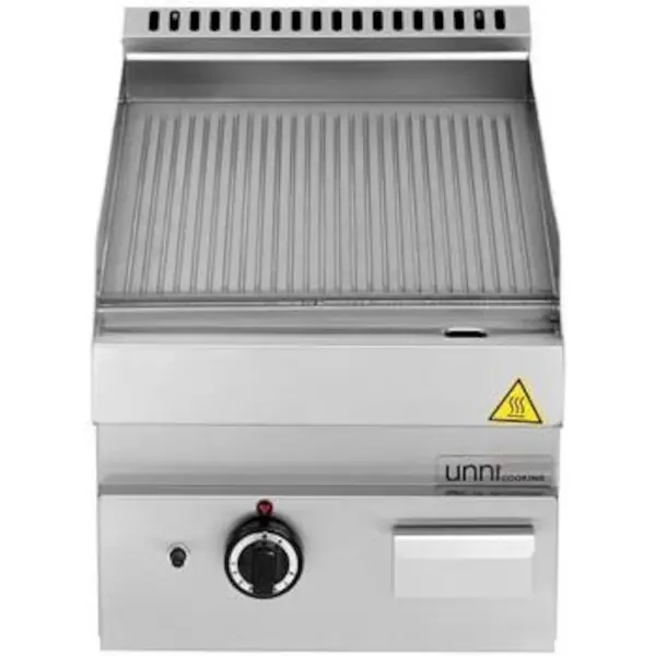 Bak-/Grillplaat | 650 SERIE | Gas | Gegroefd Oppervlak 400x550 (RVS) | 80°C/300°C | 5.7kW | Piëzo Ontsteking | 400x650x300/540(h)mm