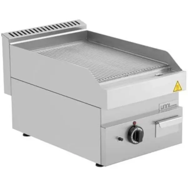 Bak-/Grillplaat | 650 SERIE | Gas | Gegroefd Oppervlak 400x550 (RVS) | 80°C/300°C | 5.7kW | Piëzo Ontsteking | 400x650x300/540(h)mm