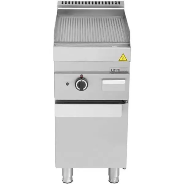 Bak-/Grillplaat | 650 SERIE | Gas | Gegroefd Oppervlak 400x550 (RVS) | 80°C/300°C | 5.7kW | Piëzo Ontsteking | 400x650x300/540(h)mm