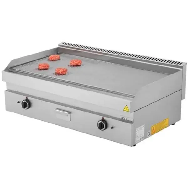 Bak-/Grillplaat | 650 SERIE | Gas | Glad/Gegroefd Oppervlak 1100x550 (RVS) | 80°C/300°C | 12kW | Piëzo Ontsteking | 1100x650x300/540(h)mm