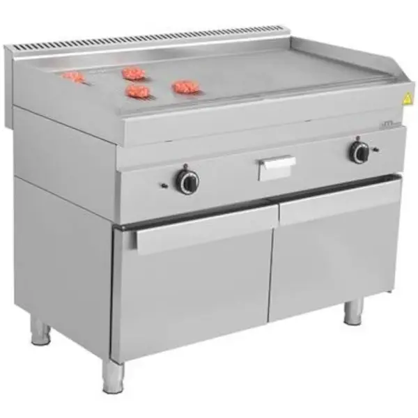 Bak-/Grillplaat | 650 SERIE | Gas | Glad/Gegroefd Oppervlak 1100x550 (RVS) | 80°C/300°C | 12kW | Piëzo Ontsteking | 1100x650x300/540(h)mm