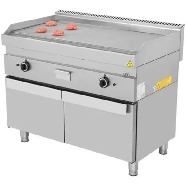 Bak-/Grillplaat | 650 SERIE | Gas | Glad/Gegroefd Oppervlak 1100x550 (RVS) | 80°C/300°C | 12kW | Piëzo Ontsteking | 1100x650x300/540(h)mm