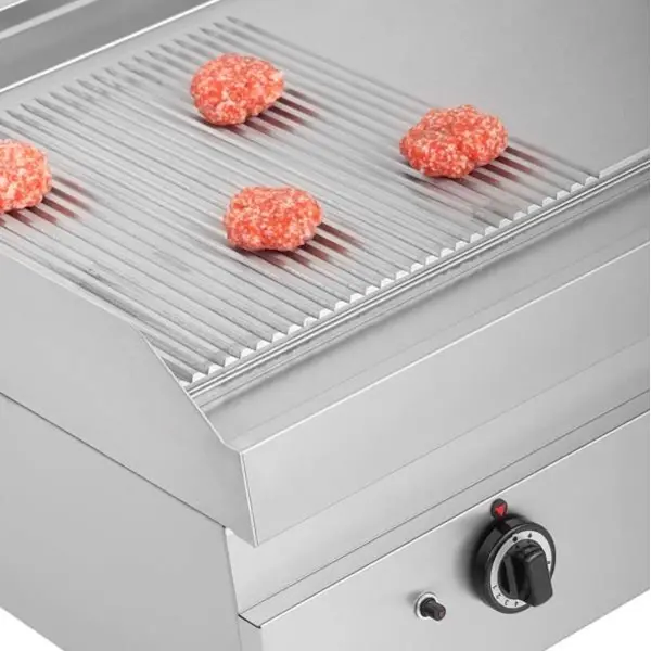 Bak-/Grillplaat | 650 SERIE | Gas | Glad/Gegroefd Oppervlak 1100x550 (RVS) | 80°C/300°C | 12kW | Piëzo Ontsteking | 1100x650x300/540(h)mm