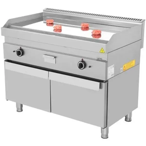 Bak-/Grillplaat | 650 SERIE | Gas | Glad Oppervlak 1100x550 (Verchroomd) | 80°C/300°C | 12kW | Piëzo Ontsteking | 1100x650x300/540(h)mm