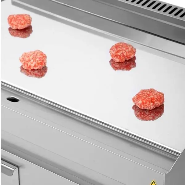 Bak-/Grillplaat | 650 SERIE | Gas | Glad Oppervlak 1100x550 (Verchroomd) | 80°C/300°C | 12kW | Piëzo Ontsteking | 1100x650x300/540(h)mm