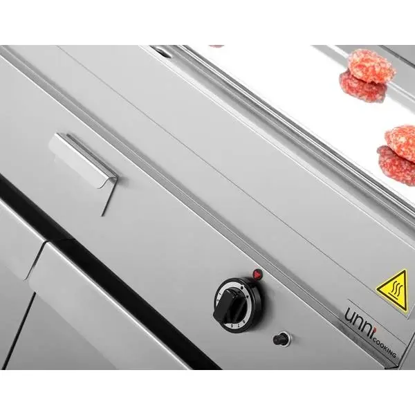 Bak-/Grillplaat | 650 SERIE | Gas | Glad Oppervlak 1100x550 (Verchroomd) | 80°C/300°C | 12kW | Piëzo Ontsteking | 1100x650x300/540(h)mm